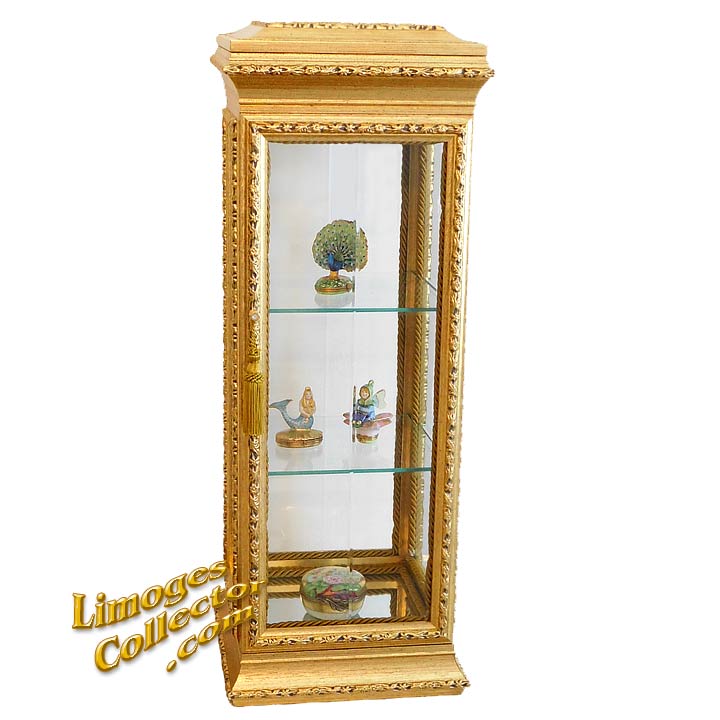 Italian Gold Curio Display Cabinets perfect for Limoges Boxes | LimogesCollector.com