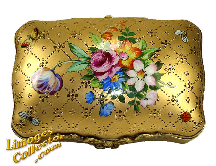 MUSEUM QUALITY 24K GOLD FLORAL LARGE LIMOGES BOX